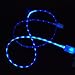 iKNOWTECH 2IN1 Charing & Sync Brand New Universal 1m Flash USB Cable Visible LED Light Data Cable Luminous Micro USB Connector Charger Sync For Samsung/HTC/Nokia/Blackberry/Sony(Blue)