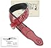 Walker & Williams G-116 Dark Red Strap with Live Oak Tooling & Padded Glove Leather Back For Acoustic, Electric, And Bass Guitars