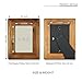 icheesday 4x6 Wood Picture Frame with Glass Front,Rustic Handmade Burlywood Photo Frames for Table Top Display and Wall mounting