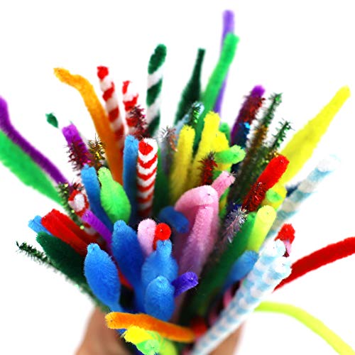 N&T NIETING 950 Pieces Pipe Cleaners Set with Different Style Pipe Cleaners, 3 Size Self-Adhesive Wiggle Googly Eyes, Pony Beads for Craft DIY Art Supplies (950Pcs)