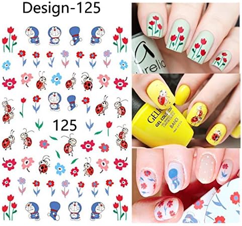 5 Sheets Self-adhesive Japen Style Cartoon Figure Pattern 3D Nail Decal Childhood Memory Stickers for Nail Art Manicure Decoration Supplies Gel Accessories of Finger