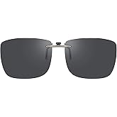 Polarized Clip On Sunglasses Over Prescription Glasses Men Women Compact Fit Non-Flip Up