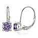 Bria Lou 925 Sterling Silver 6mm Round Birthstone Color Leverback Drop Earrings Made with Swarovski Crystals (All Colors)