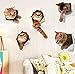 5Pcs 3D Removable Cats Large Wall Stickers, Cute Animal Wall Sticker Mural for Kids, Cute kitty Decor Posters for Nursery Room, Toilet, Kitchen, Offices, Refrigerator, Car