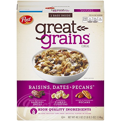 Post Great Grains Raisins/Dates/Pecans Whole Grain Breakfast Cereal, 8 Count - //coolthings.us