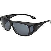 Dioptics unisex adult Solar Shield Stone Sunglasses Fits Over Sunglasses, Black, 57 mm US