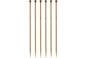 QJZXUEZHEN 6Pcs 4.5mm Wooden Knitting Needle Straight Single Pointed US Size 7 for DIY Yarn Craft Set,Socks,Sweater, Nice Gift for Women Adults Kids Children Beginners