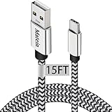 Charging Cable Compatible for Samsung Galaxy S9,Certified 15FT Durable Long USB Type C Cable Nylon Braided Fast Charging Cord Compatible Galaxy S8 Note8 S8+,LG V20 V30 G5 G6,Google Pixel 2 XL,ZTE