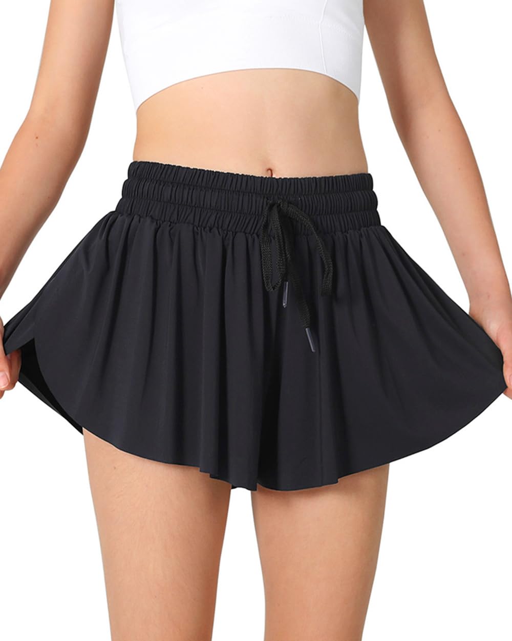 AIOIC Girls Butterfly Shorts Kids Flowy Shorts