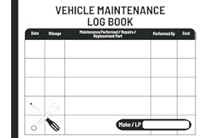 Vehicle Maintenance Log Book: Simple Repairs and Maintenance Record Book for Cars, Trucks, And Motorcycles, Small Size 8.25”x