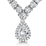 pear shape diamond eternity tennis necklace 10 25 ctw in 18k white gold 16 chain 