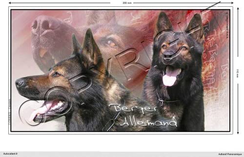 Autocollant Chien Panoramique 20 Cm Berger Allemand Travail
