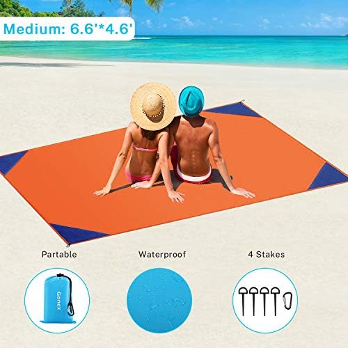 Gonex Sand Proof Beach Blanket, Waterproof Sand Free Compact Beach Mat