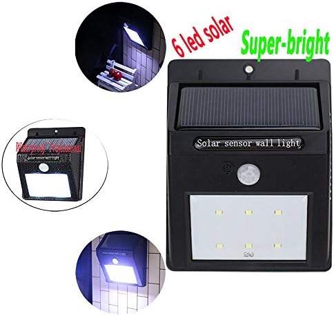 Annengjin® Wireless Solar Power Motion Sensor light with 6 LEDs ,For Patio, Deck, Yard, Garden, Home, Driveway, Stairs, Outside Wall / Wireless Exterior Security Lighting (No Battery Required) / Nightfall to Dawn Dark Sensing Auto On / Off (Lights4--6LED)