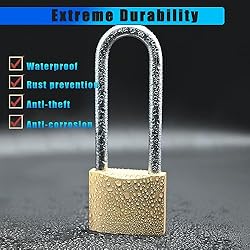 Fuaxat Solid Brass Padlock with 3 Keys, 3Inch Long