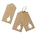 100 Pcs Kraft Paper Hollow Christmas Tree Gift Tags with String Christmas Wrapping Tags Blank Brown Gift Tag Vintage Craft Hang Tags with 100 Feet Jute Twine