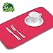 Jovilife dish Drying Mat small, 2PACK 9X18INCH, Mini Dish drying mat,dish drying mat kitchen,glass drying mat, Microfiber dish mat,Absorbent Washable, 918 Inch, Red