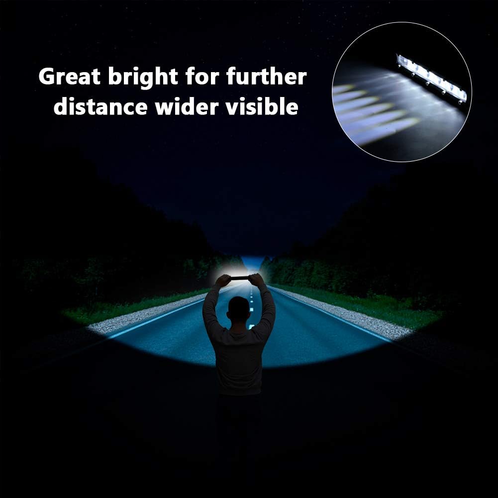 Single Row LED Light Bar 60W, GES 7 Inch 6 COB Universal LED Fog Lights, LED Driving Light/Work Lights for Trucks Jeep SUV Boat ATV LED Golf Cart Lights(2 Pack, 12-24V DC): Automotive