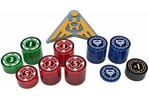 Ashes Ascendancy Premium Tokens by Plaid Hat Games | Multi-Color Red Blue Green | Two-Player Collection with Dragonborn Battl