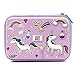 Purple Rainbow Unicorns Girls Big Hardtop Pencil Case with Compartment - Cute School Stationery Supply Organizer Box Pen Holder for Kids Children Toddlers
