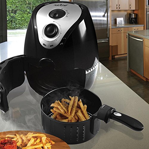 NutriChef Electric Air Fryer and Multi Cooker 1200 Watt, Black