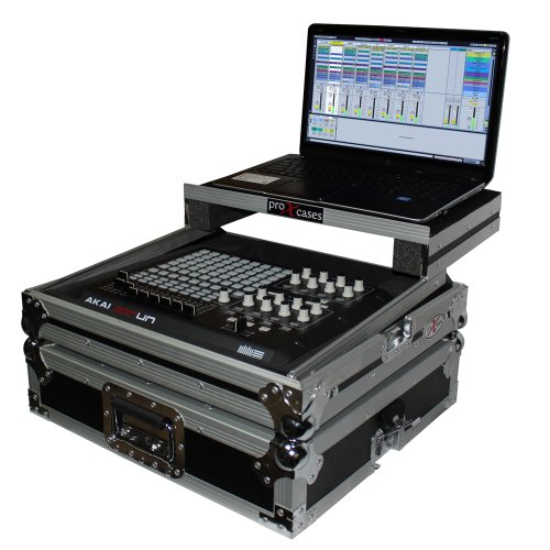 Pro X Cases XS-APC40-LT ATA 300 style flight case made to fit Akai APC 40 controller includes impact resistant padding and sliding laptop shelf for your convenience