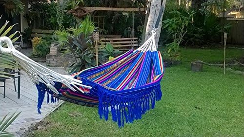 Hammock Handmade Double Size Incan Design Fair Trade (Blue)