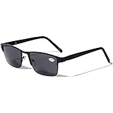 V.W.E. Men Premium Rectangle Metal with Plastic Temple Extra Large Reader - 152mm Wide Frame Reading Glasses