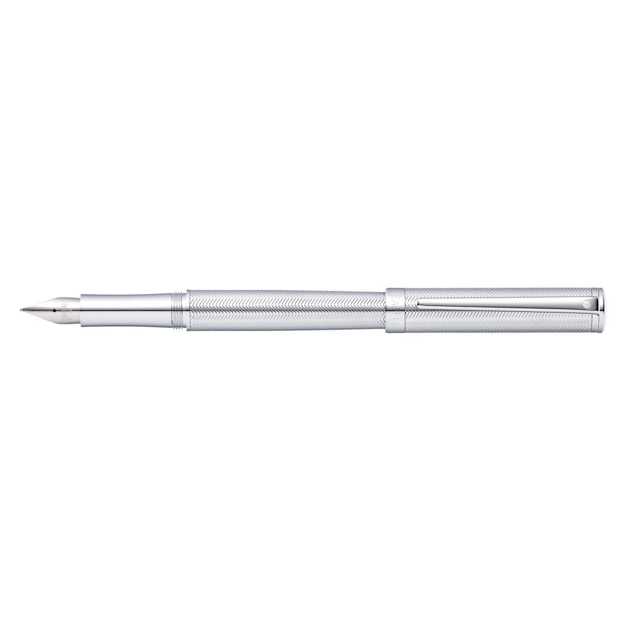 Sheaffer Intensity - Refillable fountain pen, medium nib, engraved chrome, chrome trim