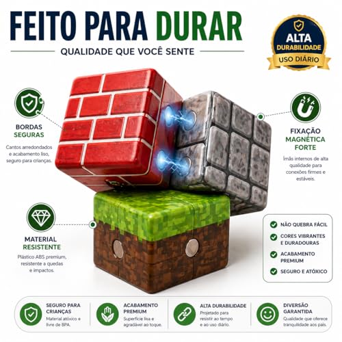 Blocos de Montar Magnéticos 72 Peças Infantil – Kit Construção Criativa 3D Educativo, Estimula Coordenação, Imaginação e Raciocínio – Brinquedo Interativo para Crianças