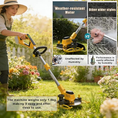 Fiutazge Cordless Weed Eater Compatible with Dewalt 20v Max Battery, Electric String Trimmer (No Battery Included)