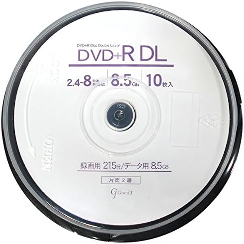 Good J Dvd R Dl Cprm非対応 データビデオ対応 8 5gb 215min 2 4 8倍速 ワイドプリンタブル 10枚 スピンドルケース Gjdl 8x10pw