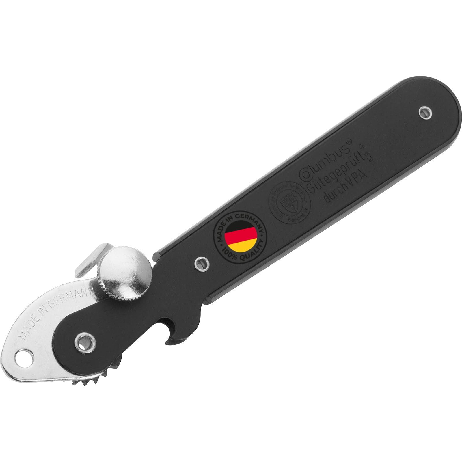 Westmark Lever can Opener Columbus – Narrow can Opener with Bottle Opener Ideal for Opening cans and Bottles – Black, 1025227S