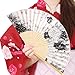 Chuangdi 12 Pcs Folding Hand Fans for Line Dancing Bulk Silk Fabric Popping Clapping Fans for Line Dancing on The Ground for Women Foldable Wedding Decoration Gifts(Rose)