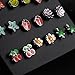 Aganippe 9 Pairs Cute Fruit Animal Stud Earring Sets For Girls kids, hypoallergenic