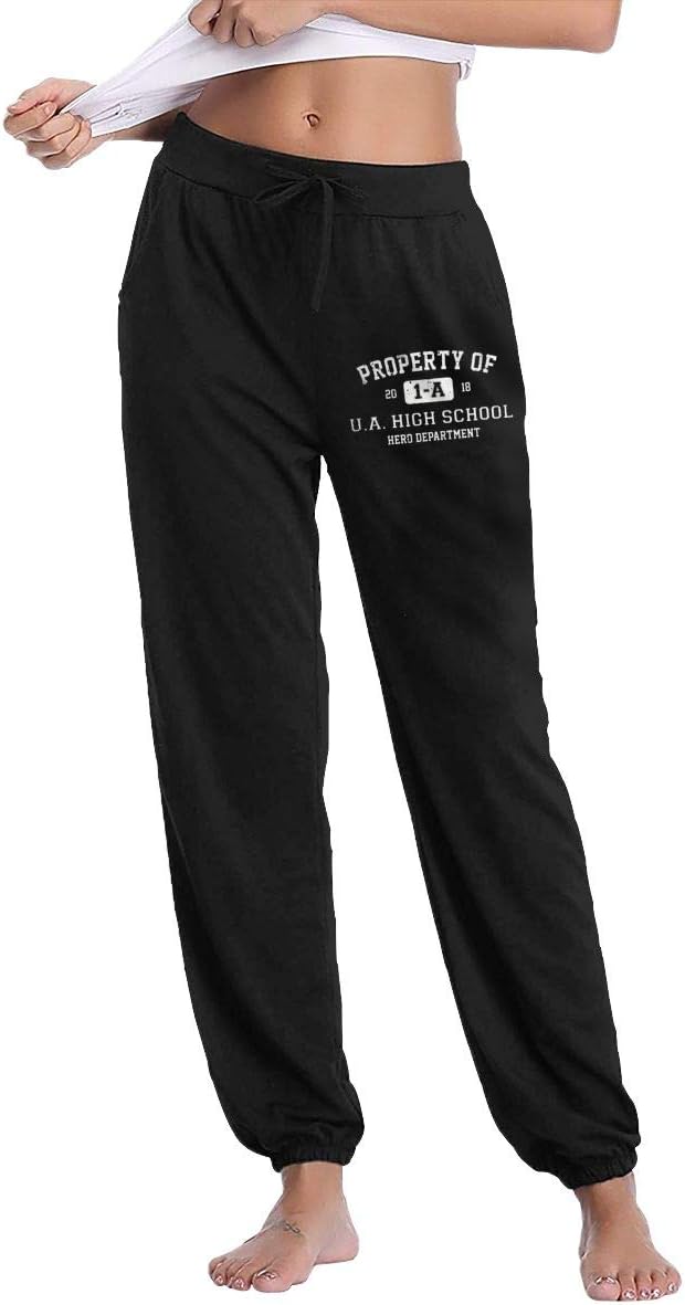 Zj0ozpjl0 Property of 1-A U.A. High School My Hero Academia Inspired Women's Active Yoga Lounge Sweat Pants with Pockets