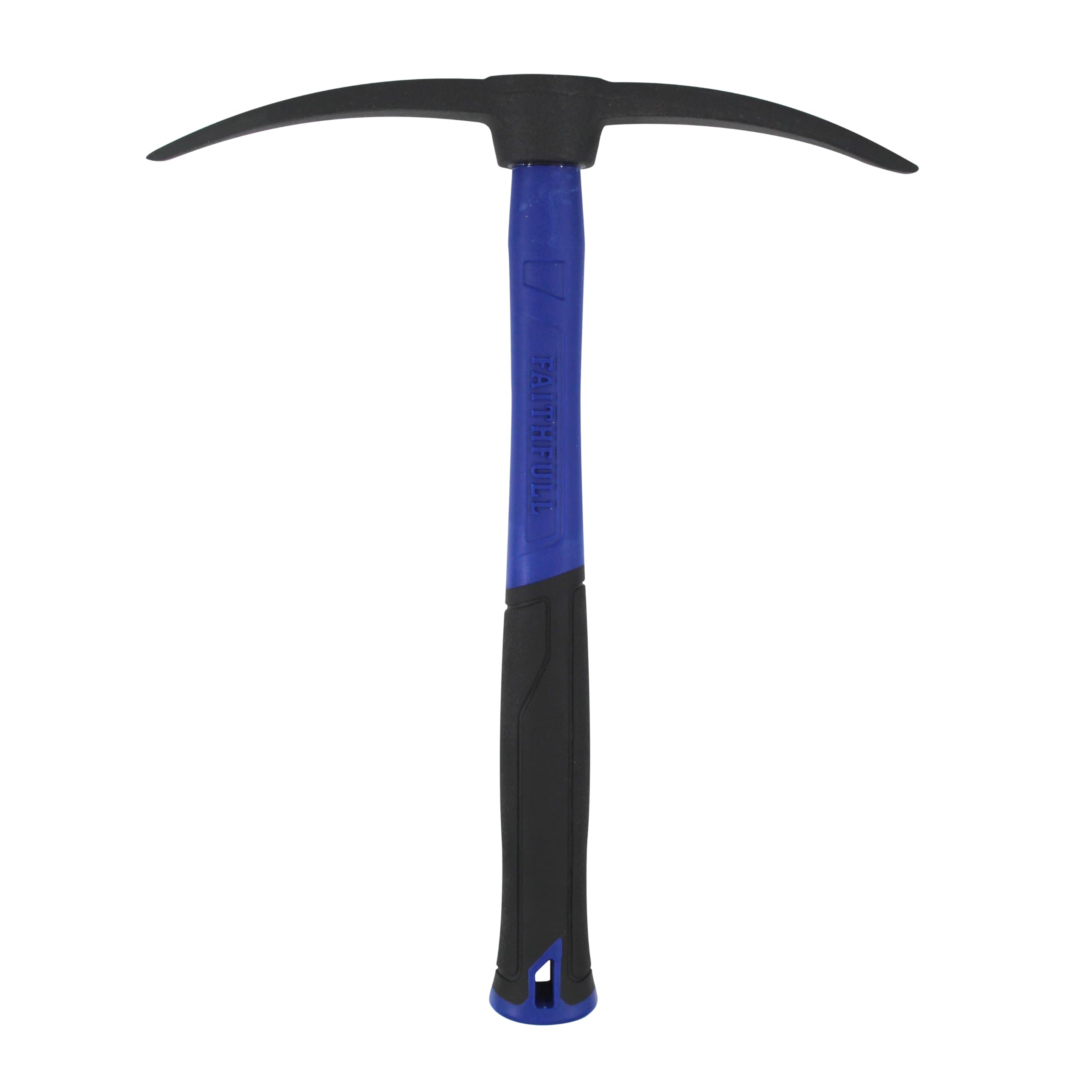 Faithfull Mortar Pick Double Point with Fibreglass Shaft – Dual-Pointed Bricklayers Pick with Black Steel Powder-Coated Finish & Non-Slip Grip for Masonry & Demolition – 300mm (12in)