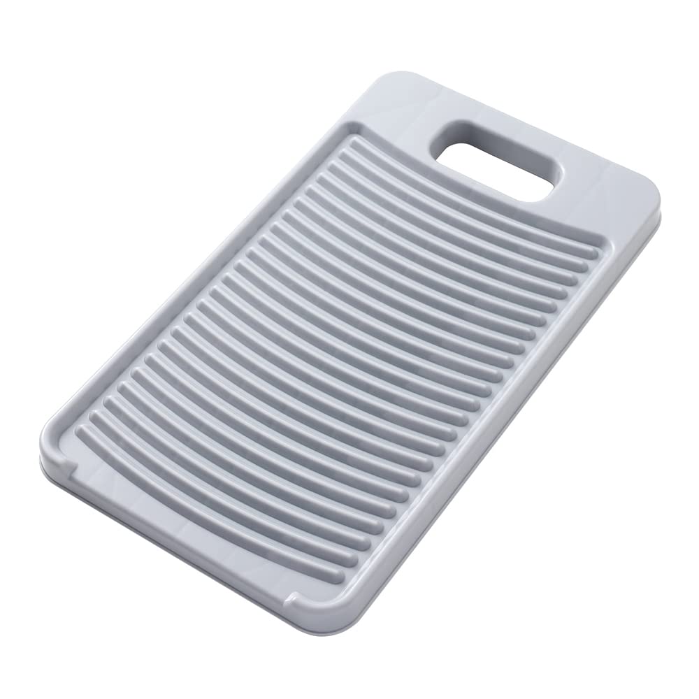 Hangable Antislip Washboard,With Fixed Tripod Thicken Plastic Washboard Clothing Cleaning Tool (Grey)