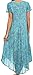 Sakkas 15802 - Lila Freckled Dyed Cap Sleeve Scoopneck Long Caftan Dress/Cover up - Turquoise - OS