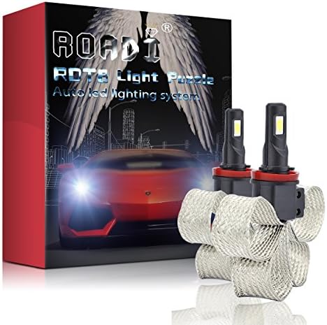 Roadi Led Headlight Bulbs Conversion Kit - All in one - 7600Lm 6000K 60W Cool White - Light puzzle - H11(H8,H9) - 2 Yr Warranty