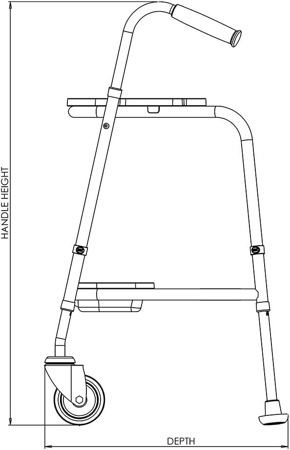 NRS Healthcare Duo Height Adjustable Walking Trolley, P23117, Turquoise Blue - Image 5