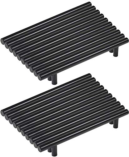MARGUERASW Set of 20 Black Stainless Steel Kitchen Cabinet Handles Black Furniture Handle T Bar Stick Kitchen (Hole Centers: 160 mm)