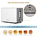 Fortune Candy White Toaster 2 Slice, Compact Retro Stainless Steel 2 Slice Toaster with 6 Toast Shade Settings, Bagel/Defrost/Reheat/Cancel Function, Extra Wide Slots, Removable Crumb Tray