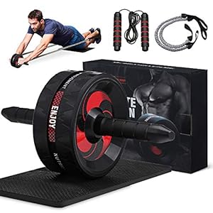 Slimerence AB Roller Kit met weerstandsbanden, buikspiertrainer voor buikspiertraining, buikspiertrainingsapparaat voor…