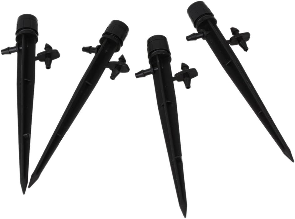 4pcs Black POM Nozzle Micro Bubbler Drip Irrigation Adjustable Emitters Stake Water Dripper
