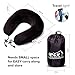 Pete Gear Hub Travel Pillow - Memory Foam Neck Pillow - Airplane Pillow for Car, Bus, Train Travel, Rest - 3 Carry Travel Pillowcase - Protective Black Velour Cover - Extra Blue Cover