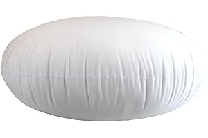 MoonRest Round Pillow Insert Hypoallergenic Polyester Form Stuffer-%100 Cotton Blend Covering for Sofa Sham, Decorative Pillow, Cushion and Bed - 12 Inch Diameter