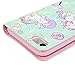 iPhone 7 Case, iPhone 8 Case, iPhone 7 Case Wallet, 3D Design Lovely Unicorn Star Ice Cream Cover Slim ID Card Kickstand Magnetic Flip Bumper PU Leather Waterproof with Pen Dust Plug ZSTVIVA - Green