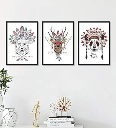 Go Hooked Digital Wall Painting Black Frame Set Of 3 Wall