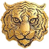 ulricar Retro Tiger Face Head Brooch Pin Metal Animal Brooches Men's Suit Shirt Badge Lapel Pins for Women Fashion Jewelry Accessories